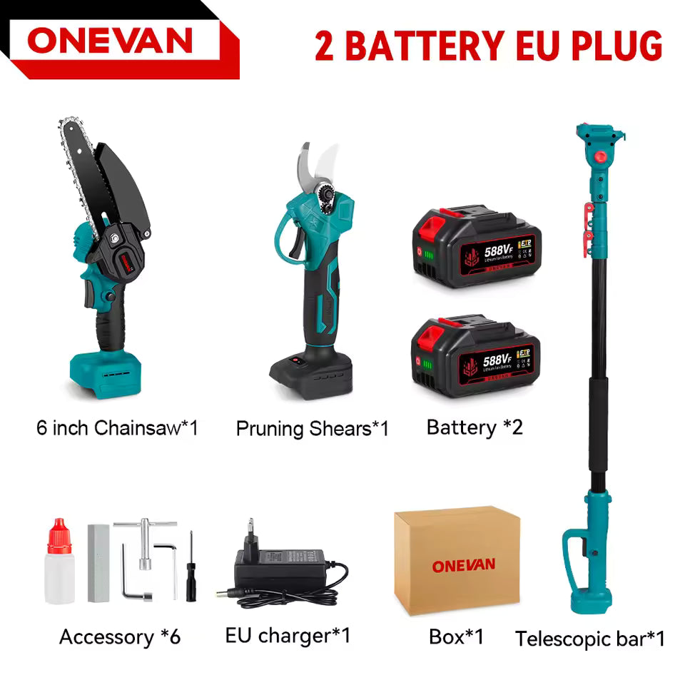 3-in-1 Bürstenloser Teleskop-Elektrokettensäge